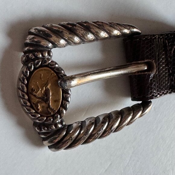 Brighton Brown Leather Belt Museum Collection M 37809 Sphinx Pegasus Vintage 90s - Picture 6 of 16